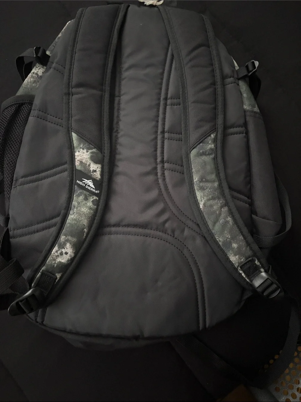 High Sierra Black and Gray Camo Backpack